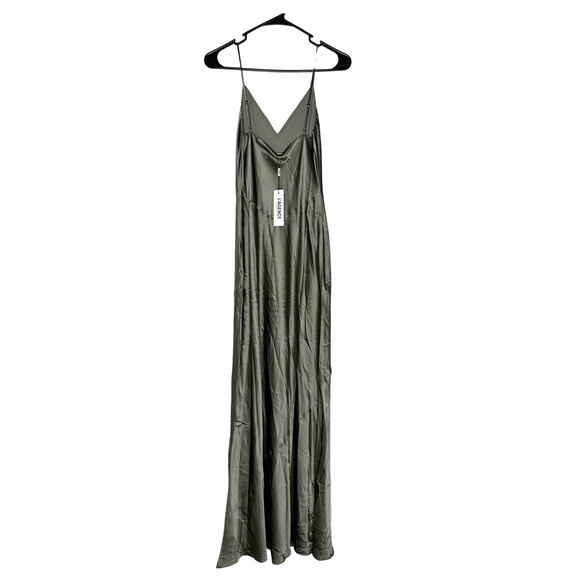 NEW L’AGENCE 100% Silk Serita Maxi V Neck Bias Designer Romantic Slip Dress NWT - Picture 4 of 8
